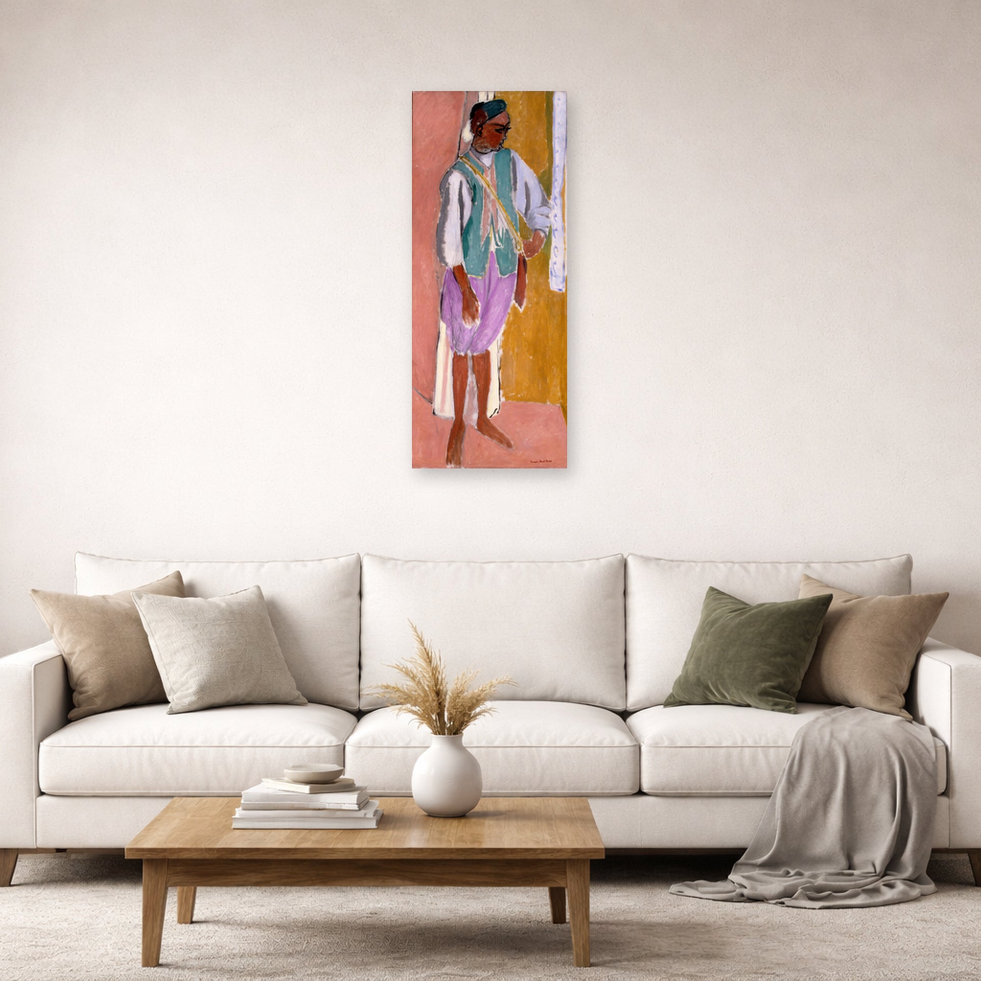 Unframed poster print of Henri Matisse's Moroccan Amido displayed in a living room, view 2