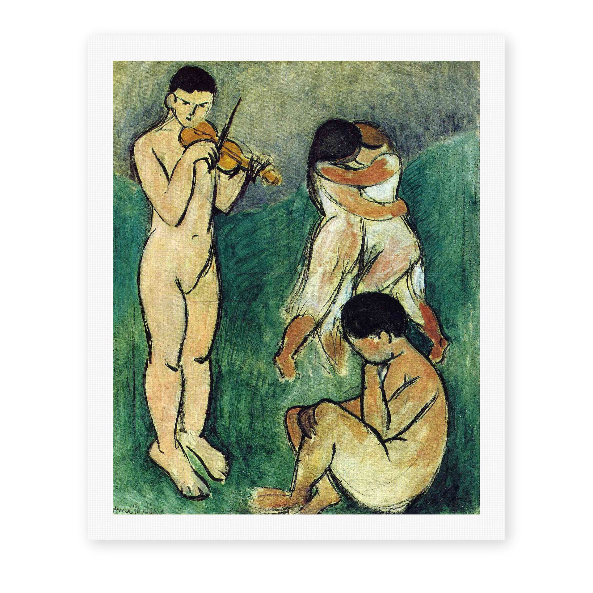 Henri Matisse's Music Sketch painting reproduced as a rolled canvas print