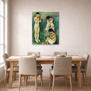 Gallery-wrapped canvas print of Henri Matisse's Music Sketch hanging on a dining room wall