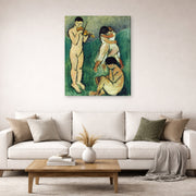 Gallery-wrapped canvas print of Henri Matisse's Music Sketch hanging in a living room, view 2