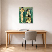Unframed poster print of Henri Matisse's Music Sketch displayed in a home office