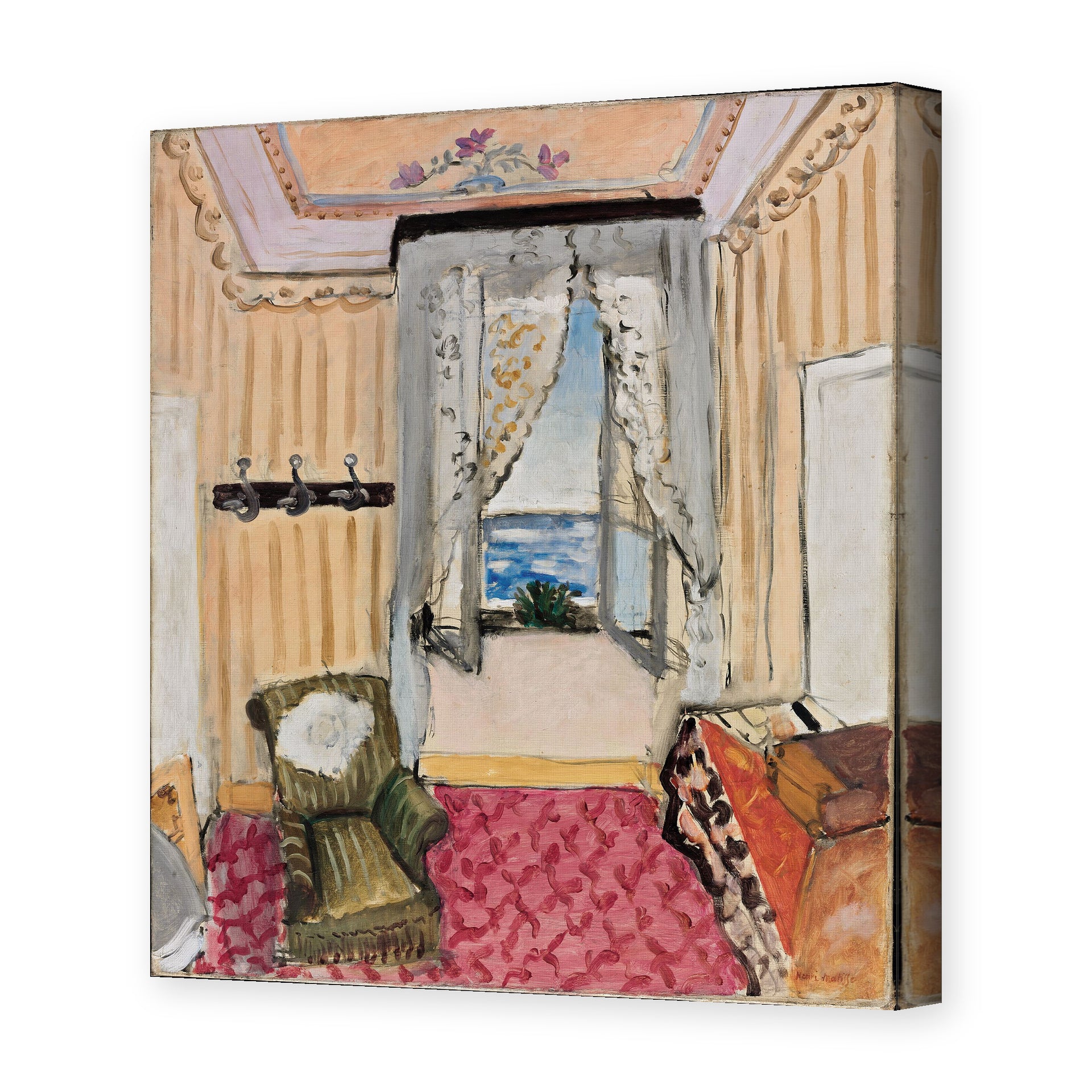 Henri Matisse's My Room at the Beau-rivage painting reproduced as a gallery-wrapped canvas print