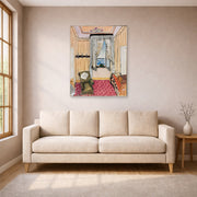 Unframed poster print of Henri Matisse's My Room at the Beau-rivage displayed in a living room, view 1