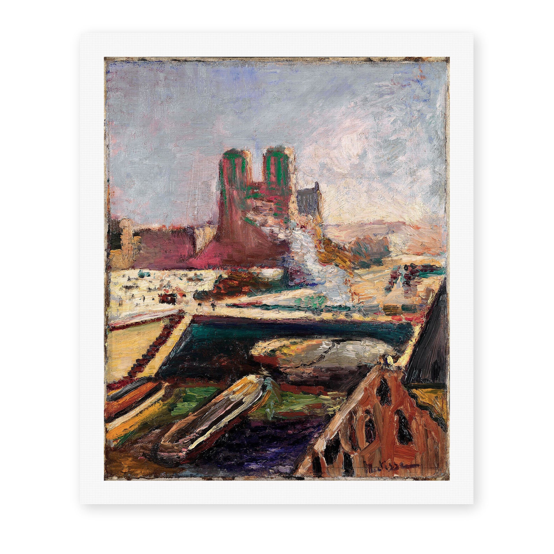 Henri Matisse's Notre-dame painting reproduced as a rolled canvas print
