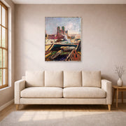 Unframed poster print of Henri Matisse's Notre-dame displayed in a living room, view 1