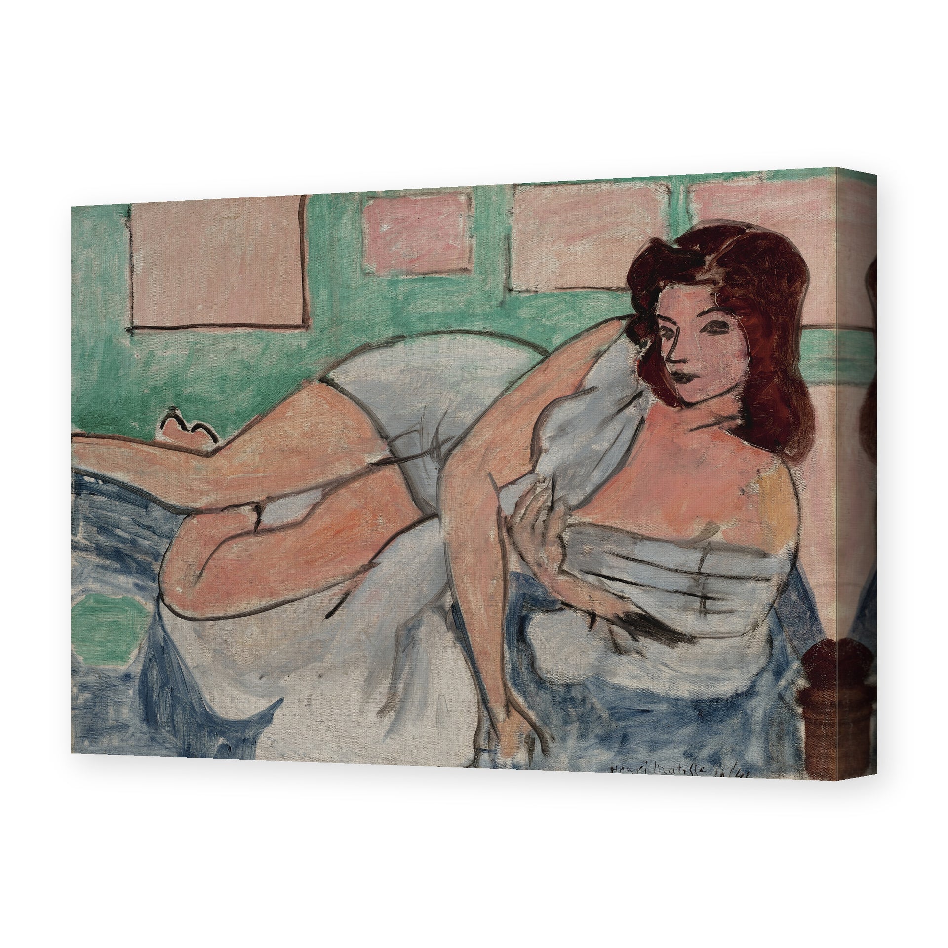 Henri Matisse's Nu Au Peignoir painting reproduced as a gallery-wrapped canvas print