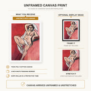 Henri Matisse - Nude with White Scarf canvas print size comparison and framing display infographic
