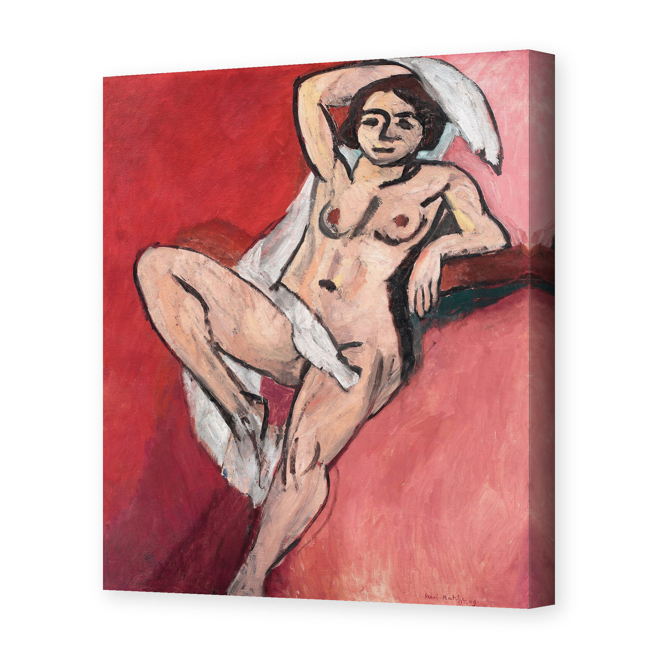 Henri Matisse's Nude with White Scarf painting reproduced as a gallery-wrapped canvas print