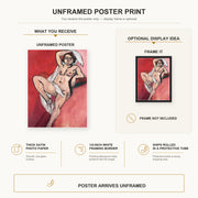 Henri Matisse - Nude with White Scarf poster print size comparison display infographic