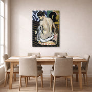 Gallery-wrapped canvas print of Henri Matisse's Nude's Back hanging on a dining room wall