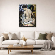 Gallery-wrapped canvas print of Henri Matisse's Nude's Back hanging in a living room, view 2