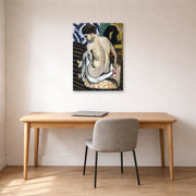 Unframed poster print of Henri Matisse's Nude's Back displayed in a home office