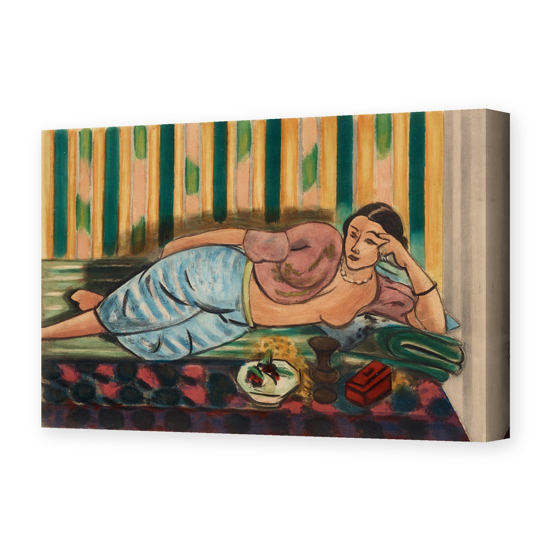 Henri Matisse's Odalisque Au Coffret Rouge painting reproduced as a gallery-wrapped canvas print