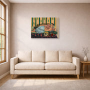 Gallery-wrapped canvas print of Henri Matisse's Odalisque Au Coffret Rouge hanging in a living room, view 1
