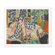 Henri Matisse's Odalisque Au Fauteuil Noir painting reproduced as a rolled canvas print