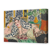 Henri Matisse's Odalisque Au Fauteuil Noir painting reproduced as a gallery-wrapped canvas print