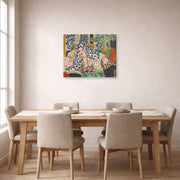 Gallery-wrapped canvas print of Henri Matisse's Odalisque Au Fauteuil Noir hanging on a dining room wall