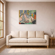Gallery-wrapped canvas print of Henri Matisse's Odalisque Au Fauteuil Noir hanging in a living room, view 1
