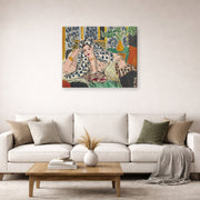 Gallery-wrapped canvas print of Henri Matisse's Odalisque Au Fauteuil Noir hanging in a living room, view 2