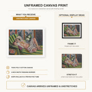 Henri Matisse - Odalisque Couchee Aux Magnolias canvas print size comparison and framing display infographic