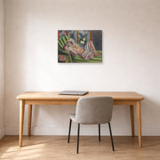 Gallery-wrapped canvas print of Henri Matisse's Odalisque Couchee Aux Magnolias hanging in a home office