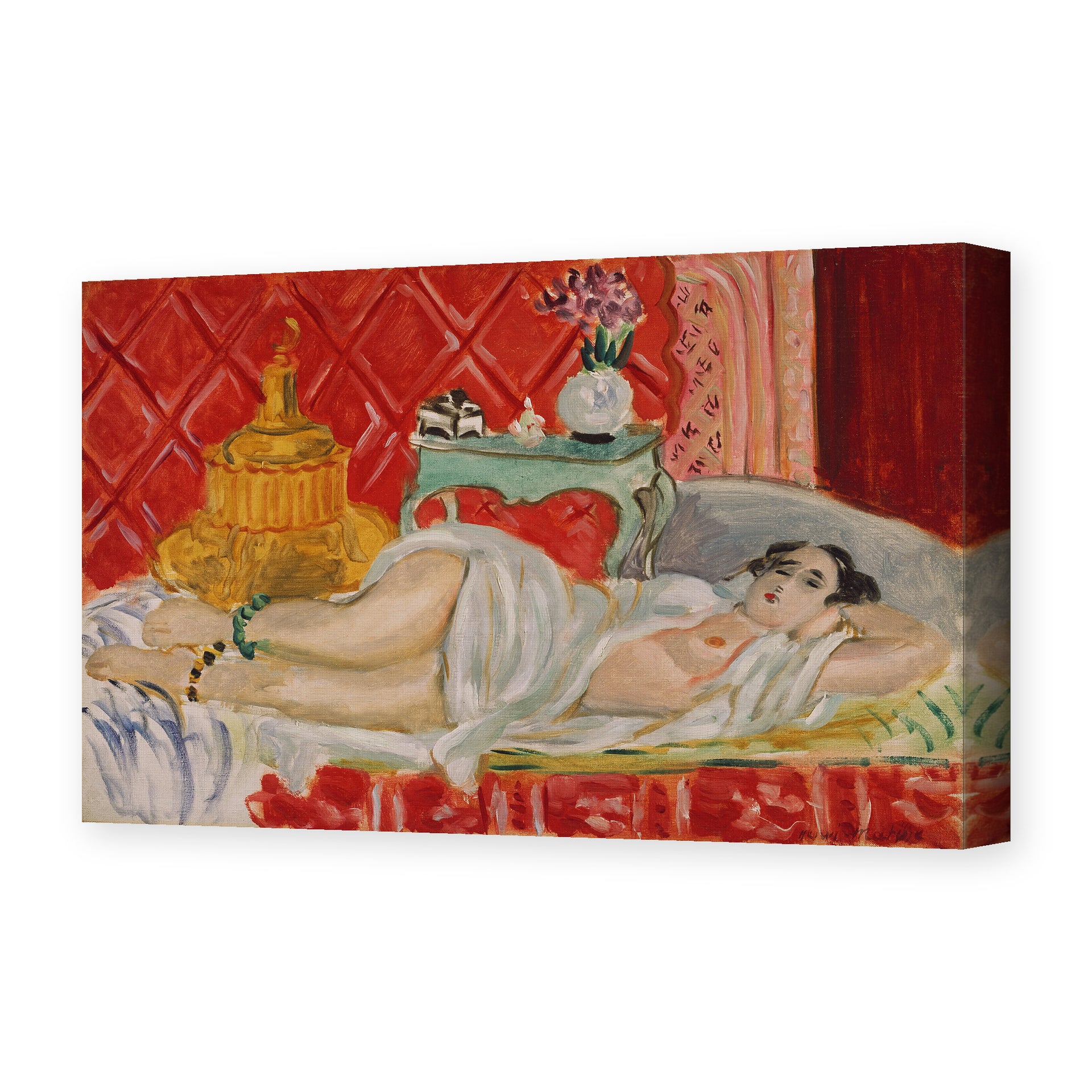 Henri Matisse's Odalisque, Harmony in Red painting reproduced as a gallery-wrapped canvas print
