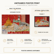 Henri Matisse - Odalisque, Harmony in Red poster print size comparison display infographic