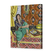Henri Matisse's Odalisque Sitting With Board painting reproduced as a gallery-wrapped canvas print