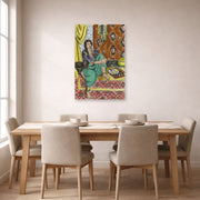 Unframed poster print of Henri Matisse's Odalisque Sitting With Board displayed on a dining room wall