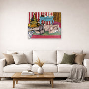 Gallery-wrapped canvas print of Henri Matisse's Odalisque with Green Scarf hanging in a living room, view 2