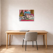 Gallery-wrapped canvas print of Henri Matisse's Odalisque with Green Scarf hanging in a home office