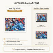 Henri Matisse - Odalisque with a Turkish Chair canvas print size comparison and framing display infographic
