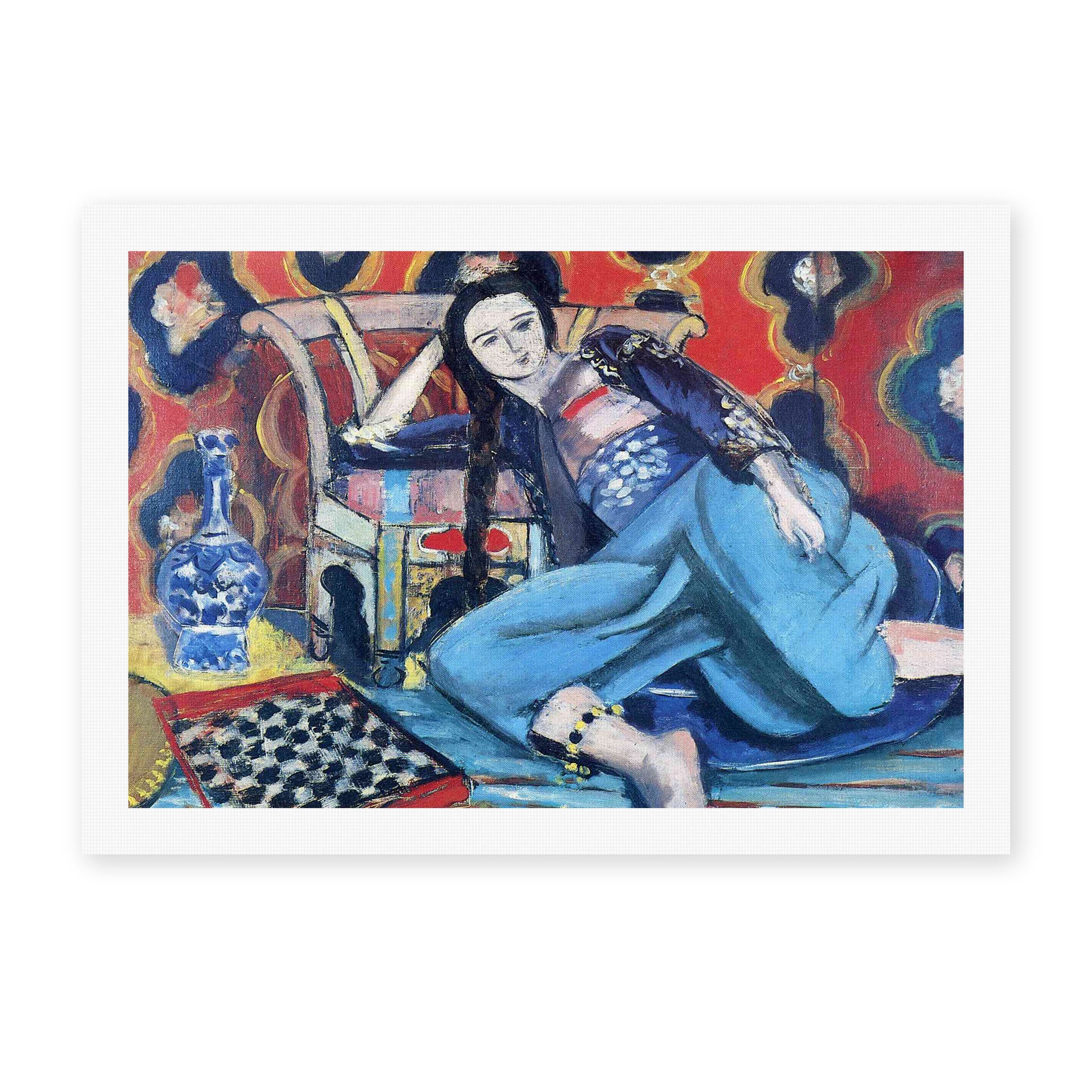 Henri Matisse's Odalisque with a Turkish Chair painting reproduced as a rolled canvas print