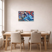 Gallery-wrapped canvas print of Henri Matisse's Odalisque with a Turkish Chair hanging on a dining room wall