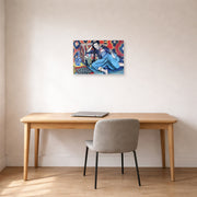 Unframed poster print of Henri Matisse's Odalisque with a Turkish Chair displayed in a home office