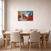 Gallery-wrapped canvas print of Henri Matisse's Odalisque in Red Culottes hanging on a dining room wall
