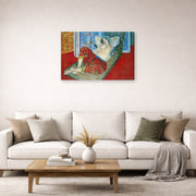 Gallery-wrapped canvas print of Henri Matisse's Odalisque in Red Culottes hanging in a living room, view 2