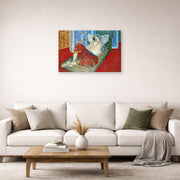 Unframed poster print of Henri Matisse's Odalisque in Red Culottes displayed in a living room, view 2