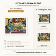 Henri Matisse - Odalisques jouant aux dames canvas print size comparison and framing display infographic