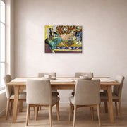 Gallery-wrapped canvas print of Henri Matisse's Odalisques jouant aux dames hanging on a dining room wall