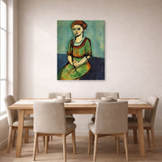 Gallery-wrapped canvas print of Henri Matisse's Olga Merson hanging on a dining room wall