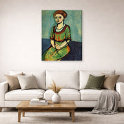 Gallery-wrapped canvas print of Henri Matisse's Olga Merson hanging in a living room, view 2