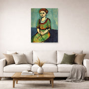 Unframed poster print of Henri Matisse's Olga Merson displayed in a living room, view 2