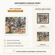 Henri Matisse - Olive Trees at Collioure canvas print size comparison and framing display infographic