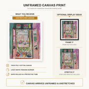 Henri Matisse - Open Window, Collioure canvas print size comparison and framing display infographic