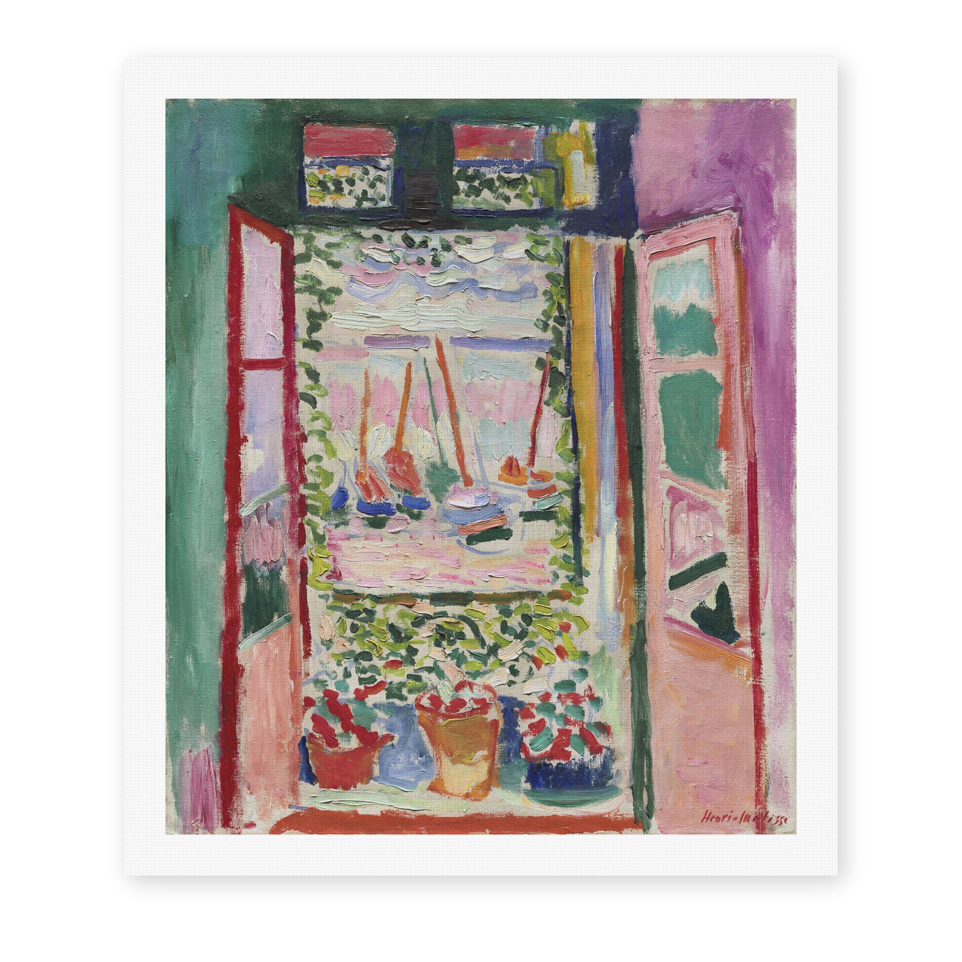 Henri Matisse's Open Window, Collioure painting reproduced as a rolled canvas print