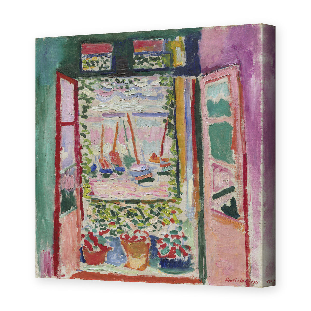 Henri Matisse's Open Window, Collioure painting reproduced as a gallery-wrapped canvas print