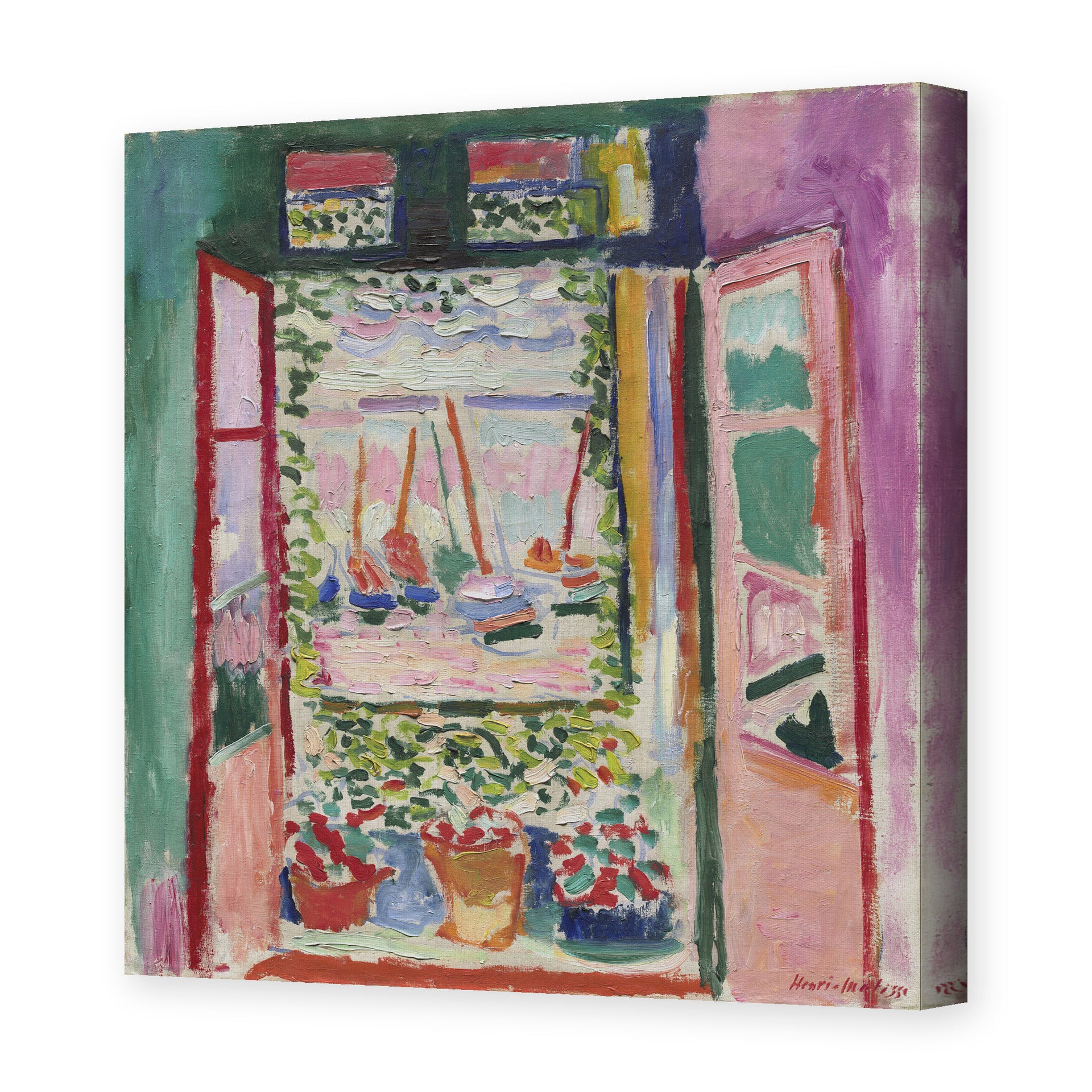 Henri Matisse's Open Window, Collioure painting reproduced as a gallery-wrapped canvas print