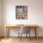 Gallery-wrapped canvas print of Henri Matisse's Open Window, Collioure hanging in a home office