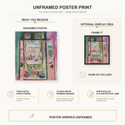 Henri Matisse - Open Window, Collioure poster print size comparison display infographic